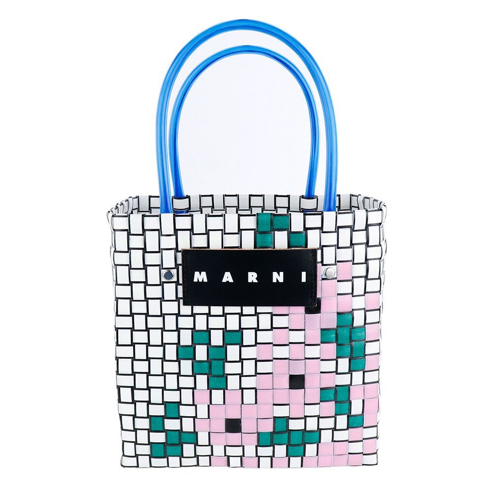 マルニ バッグ MARNI ピクニックバスケット フラワーバスケット ミニ 花柄 編込み SHMH0005NQ RF081 JQW02 ナチュラルホワイト マルニマーケット マルニカフェ