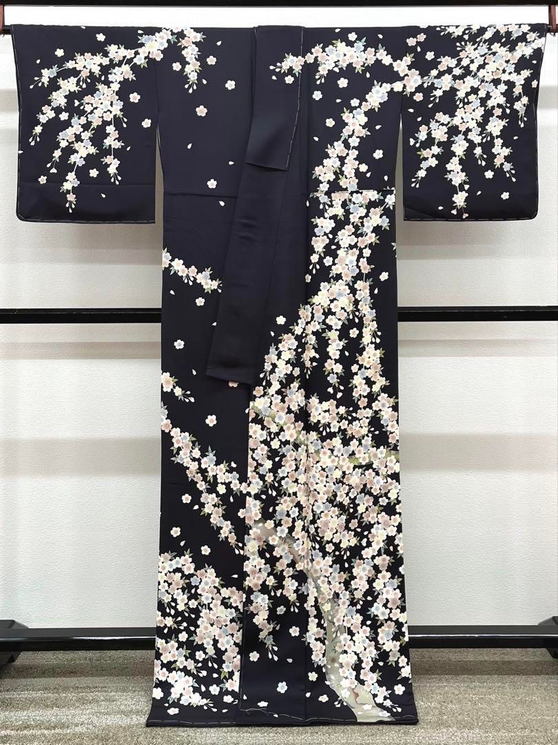 桜尽くし 訪問着 正絹 ちりめん 躾糸付き X571 - メルカリ
