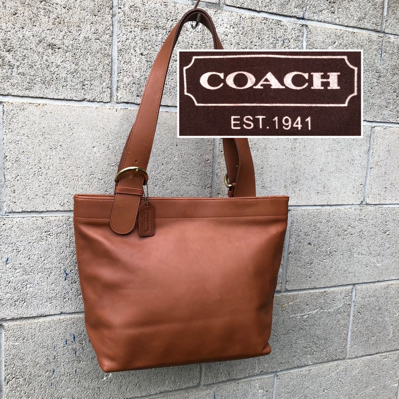 COACH 本革ブラウントートバッグ - トートバッグ