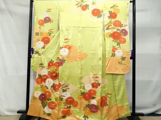 平和屋着物□豪華振袖 駒刺繍 雲取り枝花文 金彩 正絹 逸品