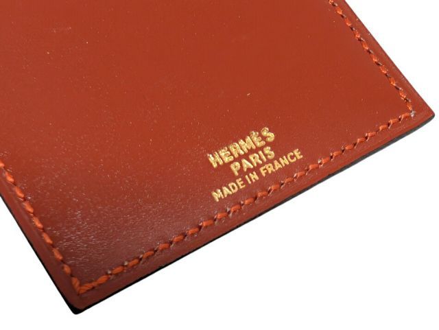 新品同様 エルメス メモ帳 レザー ボックスカーフ 二つ折り リフィル  