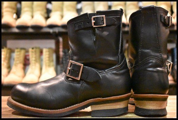 8D 良品 14年】レッドウィング 2976 ショート エンジニア 黒 ブラック