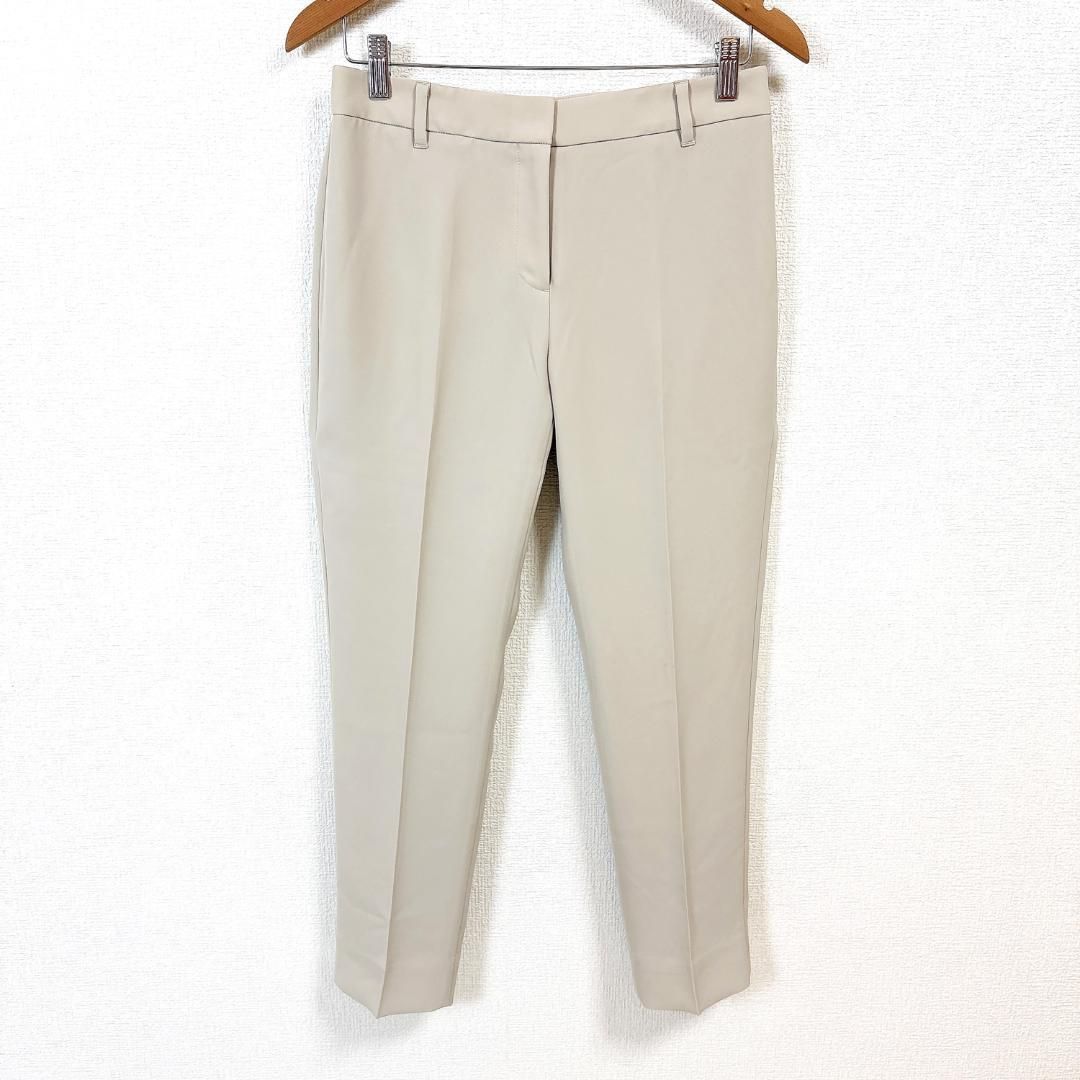 エポカ パンツスーツセットアップ ノーカラー 38 無地 ライトベージュ WWW_MORNINGWALKER_COM