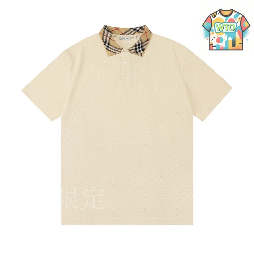 Burberry ポロシャツ　新品未使用 Burberry イエローポロシャツLサイズ胸元ロゴワッペン 未使用
