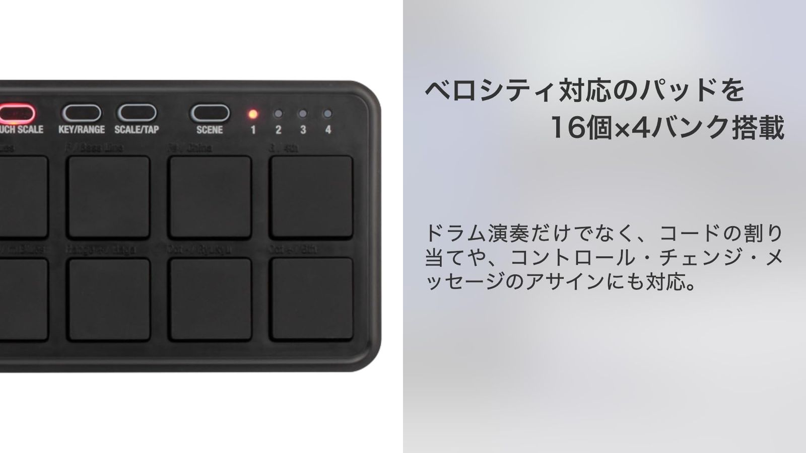 KORG 定番 USB MIDIコントローラー nanoPAD2 BK ブラック ベロシティ対応 16パッド 音楽制作 DTM コンパクト設計で持ち運びに最適 すぐに始められるソフトウェアライセンス込み [ブラック] [パッド]
