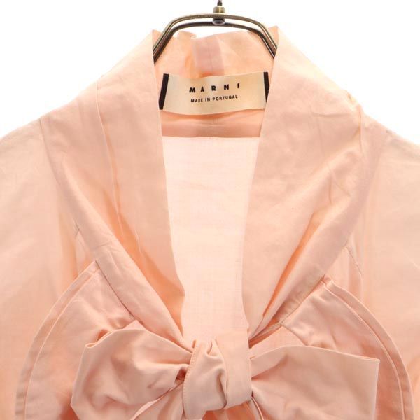 MARNI - マルニ ノースリーブ フリルリボン シャツ ピンク系 MARNI レディース マルニ フリルリボン ノースリーブ シャツ ピンク系 MARNI