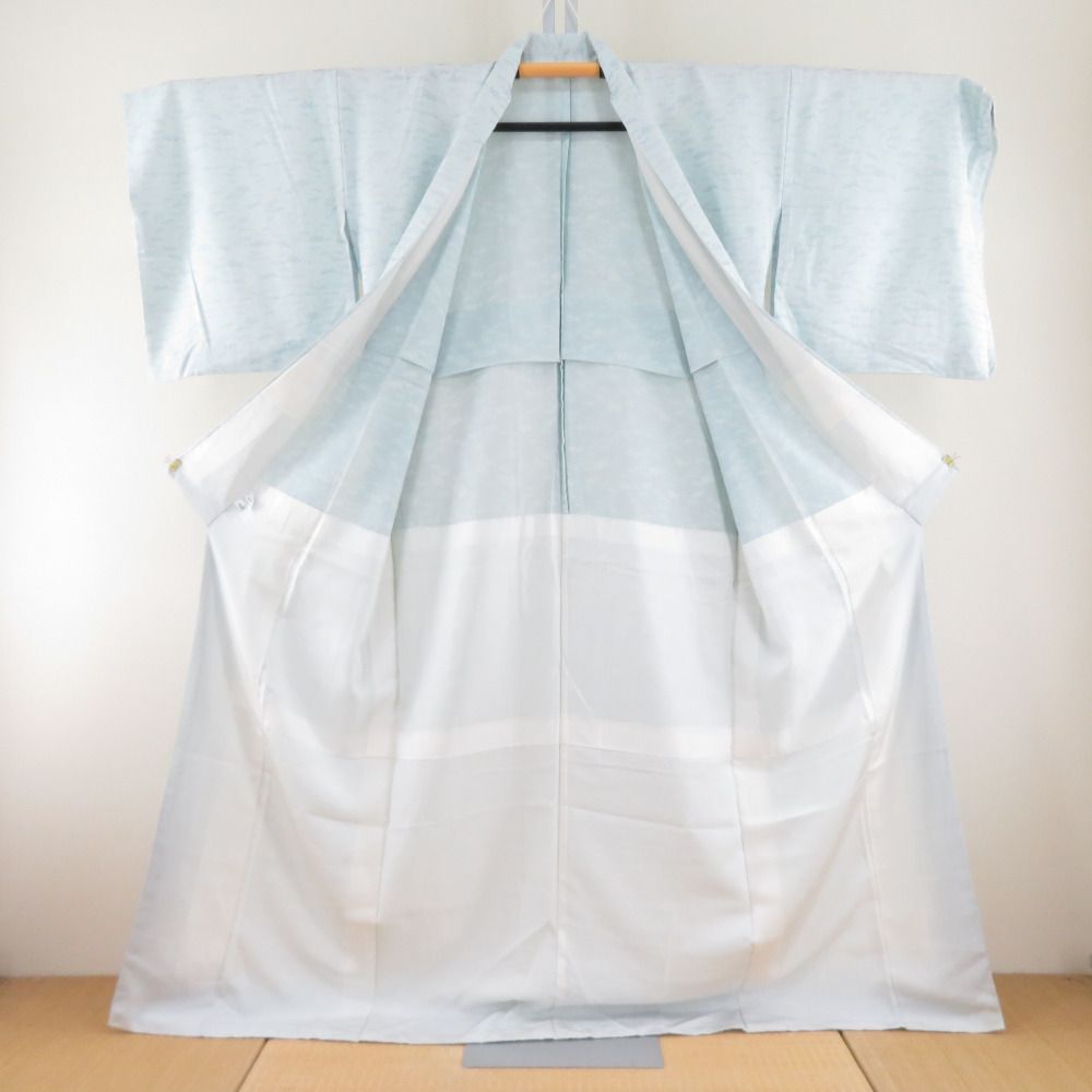 小紋 BANKANわものや ストレッチ素材 絹 トールサイズ 薄水色 竹桐に 小紋 BANKANわものや ストレッチ素材 絹 トールサイズ 薄水色 竹桐に