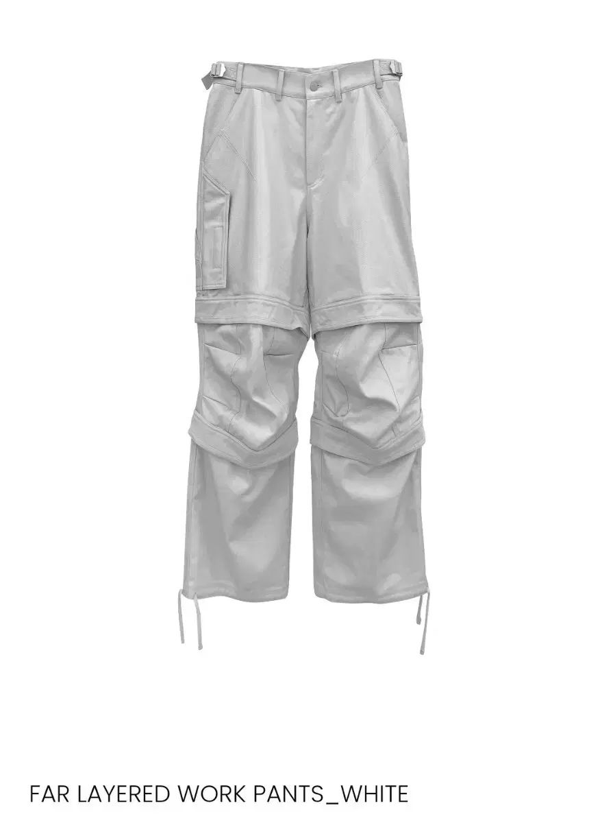 1 FAR FROM WHAT ファーフロムワット レイヤード ワーク パンツ 白