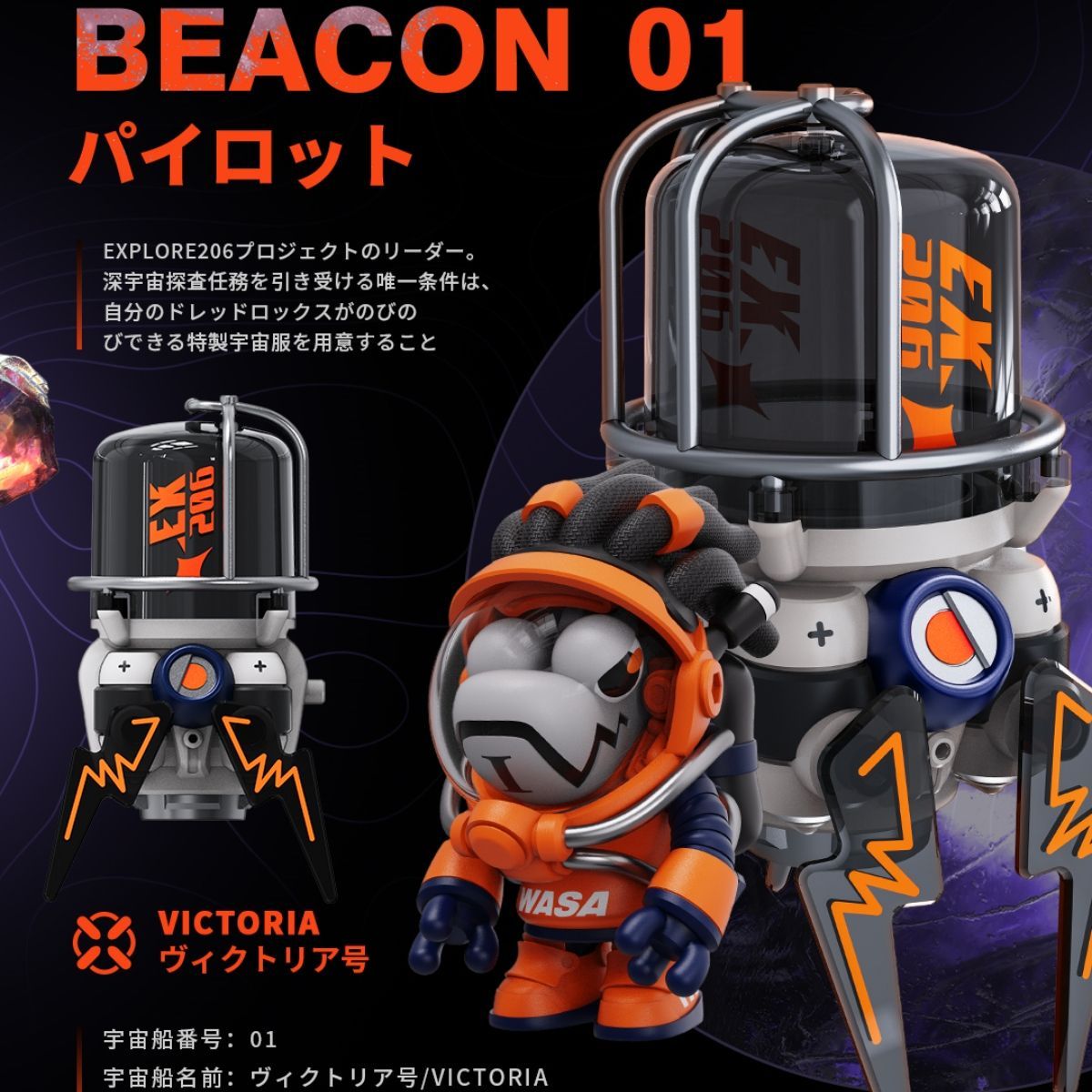 WASA龍十代目ブラインドボックス EXPLORE206宇宙船龍シリーズ