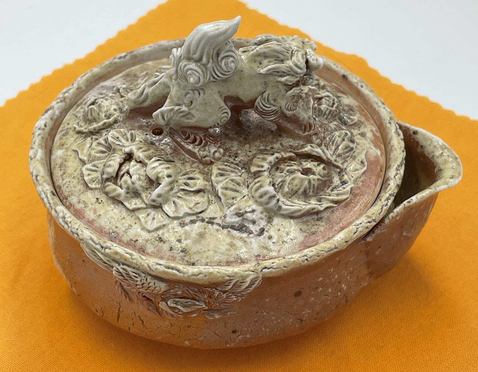 備前焼 白備前 難波誠治作 鐘馗様 宝瓶 NS21