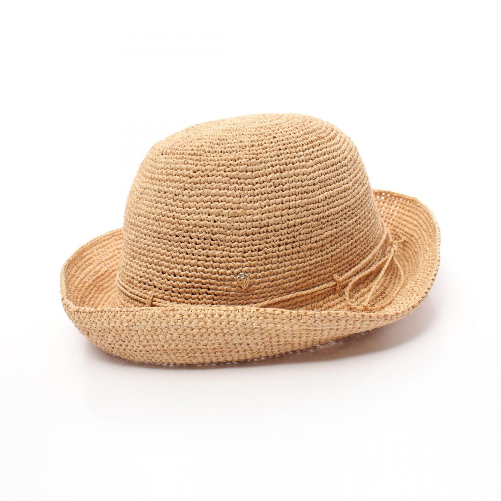 1498 ヘレンカミンスキー 麦わら帽子 編み模様 ラフィア100% ベージュ