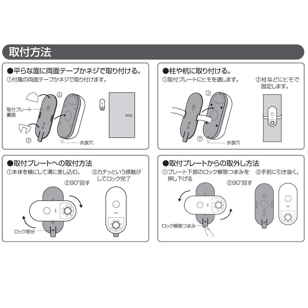 防犯カメラ 本物そっくり センサーダミーカメラ リーベックス(Revex) SD-DM1 人が近づくとLED点灯 メルカリ