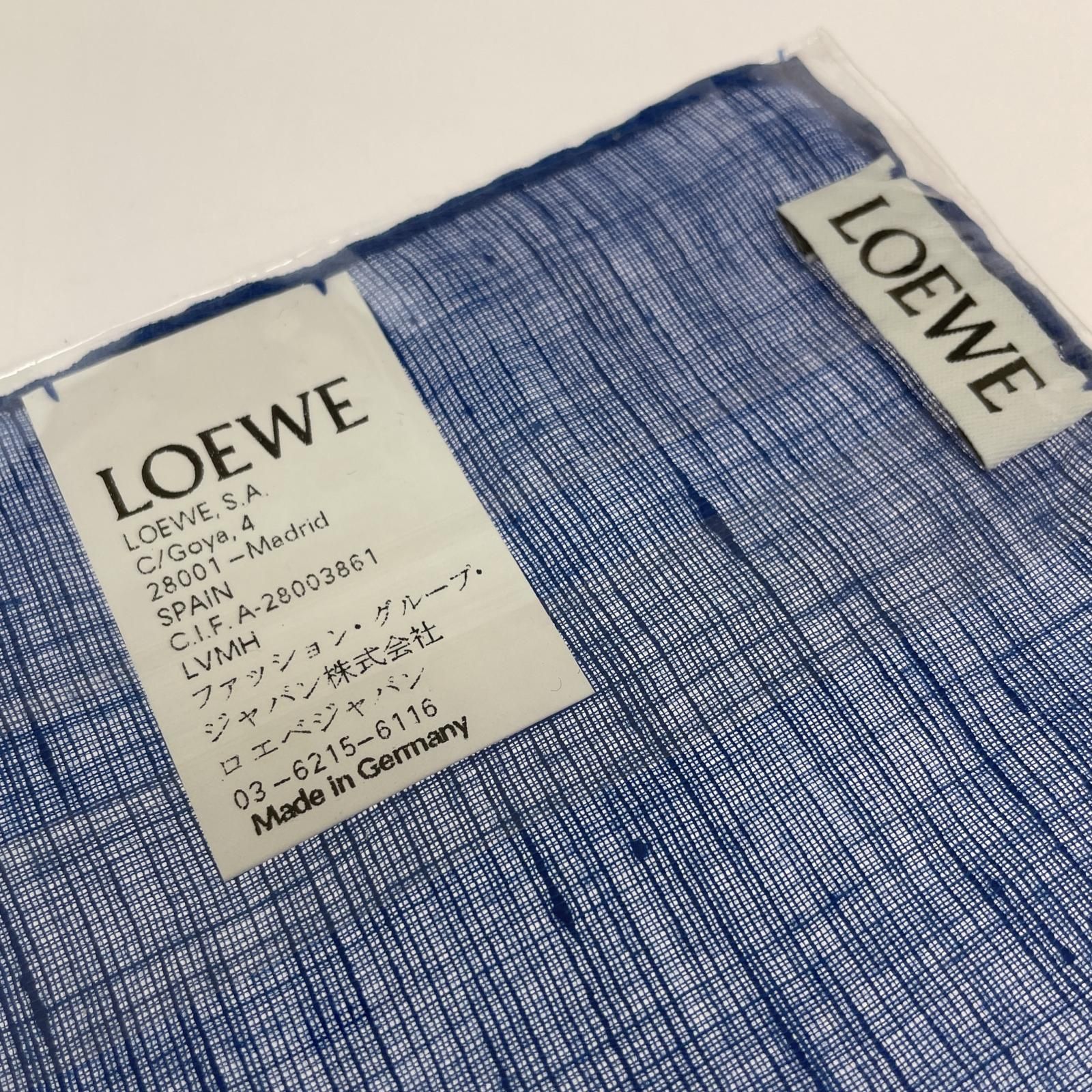 ディズニープリンセスのベビーグッズも大集合 刺繍入り ロエベ LOEWE ミニハンカチ/ブルー メルカリ - レディース 小物