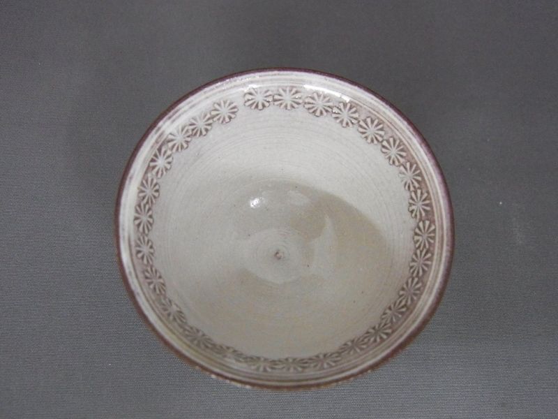 数回使用 京焼 清水焼 紫三島 煎茶茶碗 1.5寸