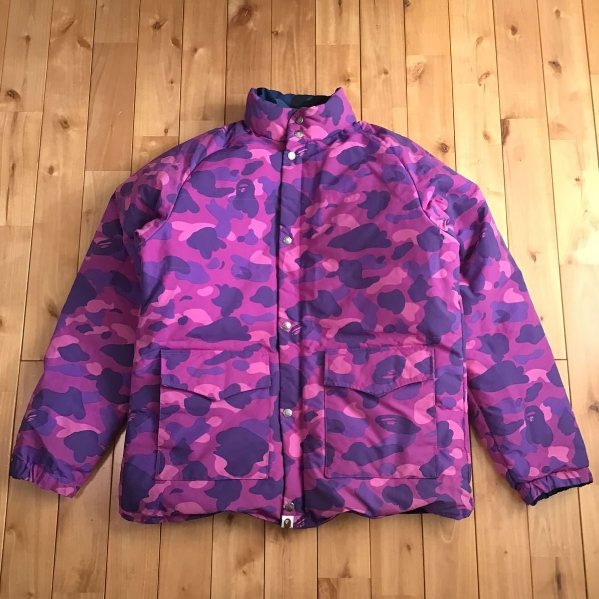 ☆リバーシブル☆ XL ダウンジャケット Purple camo × Blue camo a 