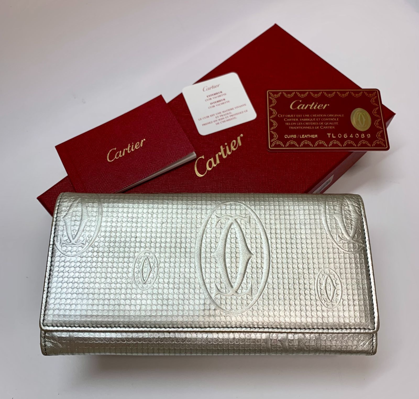 値下げ❗希少 Cartier カルティエ 財布 シルバー ハッピーバースデー 