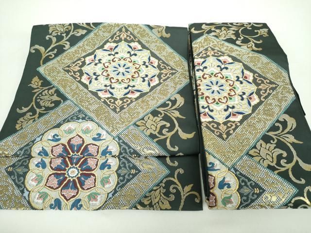 平和屋着物●西陣 川島織物 つけ帯 正倉院花菱文 金銀糸 正絹 DAAX4644ps