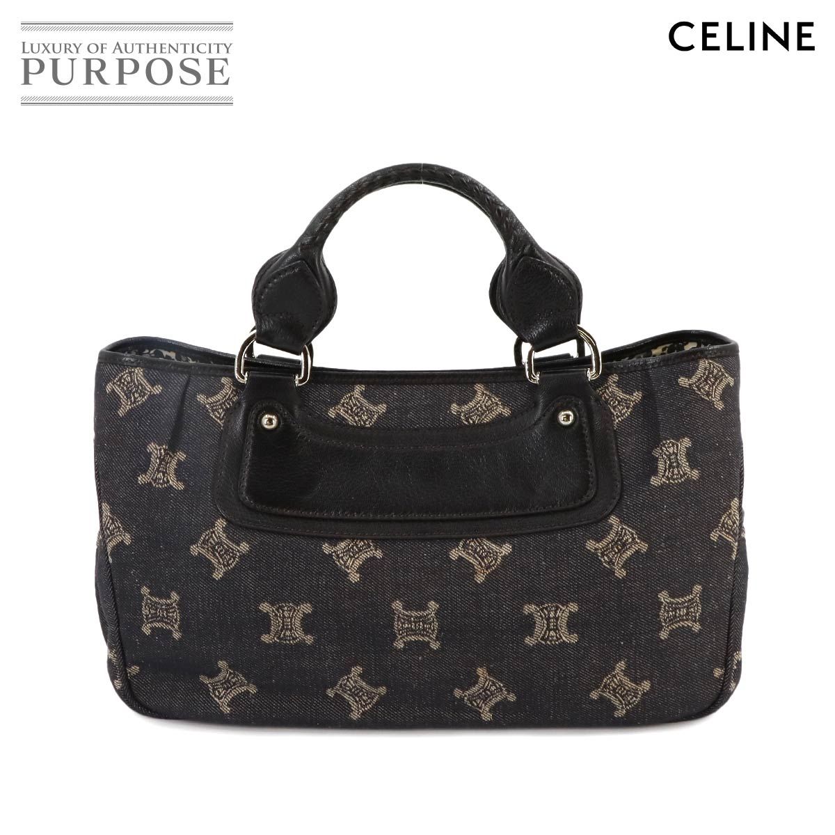 新品同様 セリーヌ CELINE マカダム柄 ブギーバッグ ハンド バッグ 