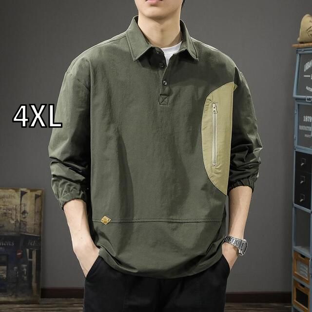 [ 4XL]メンズ ファッション 服  オシャレ シンプル 大人 かっこいい 大きいサイズ ストリート 紳士服  春秋山 アウトドア ポロ カラー シャツ カジュアル トップス ジャケット 速乾