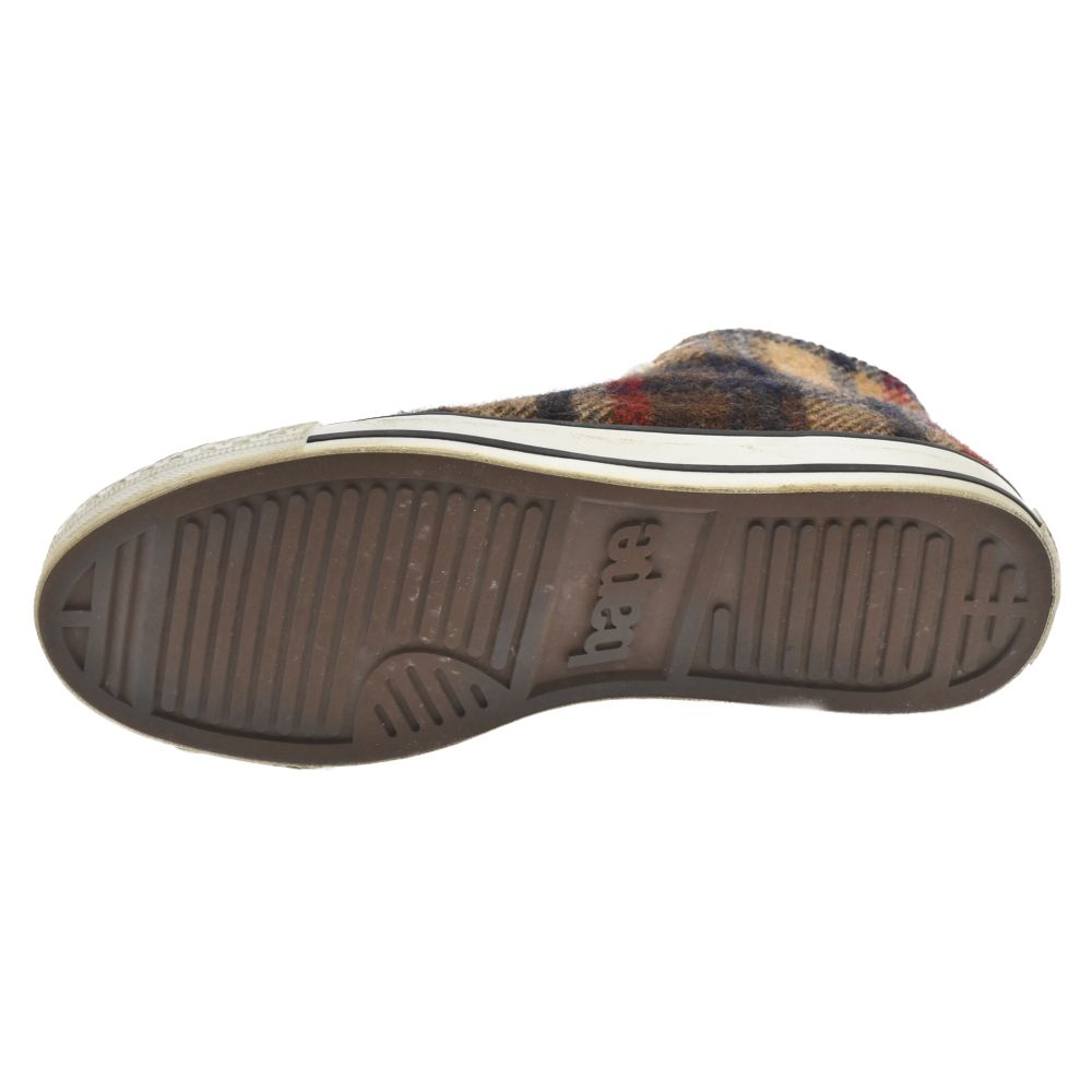 A BATHING APE / ×Harris Tweed APE STA HI/チェック/ハイカットスニーカー/27cm/ベージュ/ウール A BATHING APE (アベイシングエイプ) ×Harris Tweed APE STA HI ハリス