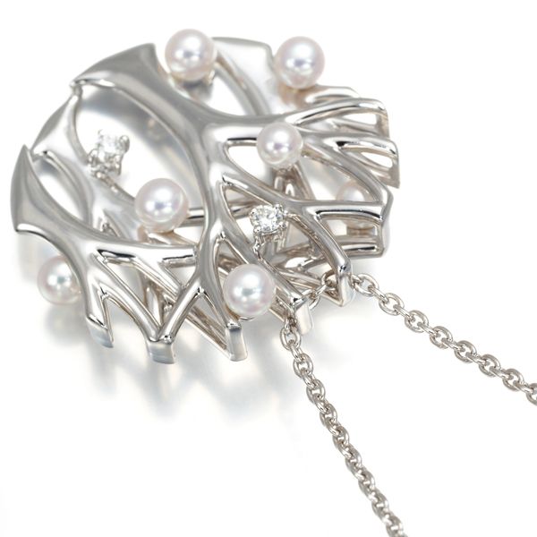 ミキモト ネックレス ベビーパール 真珠 3.3-3.9mm ダイヤ  