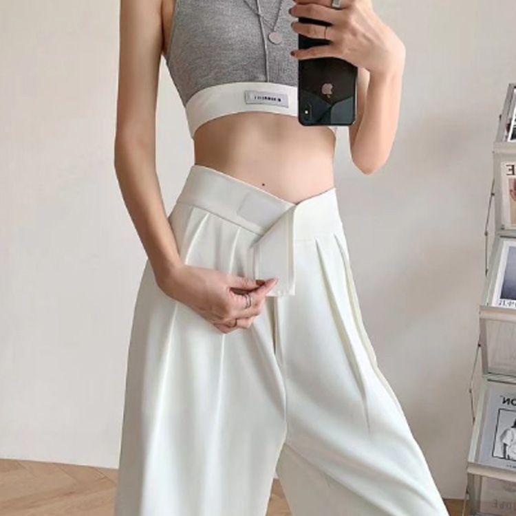 ストレート ワイドパンツ ハイウエスト タックワイドパンツ ボトムス 美シルエット レディース ワイド スラックス イージーパンツ マジックテープ タックワイドパンツ ロング 春 秋 ズボン 美脚 オ welle601275