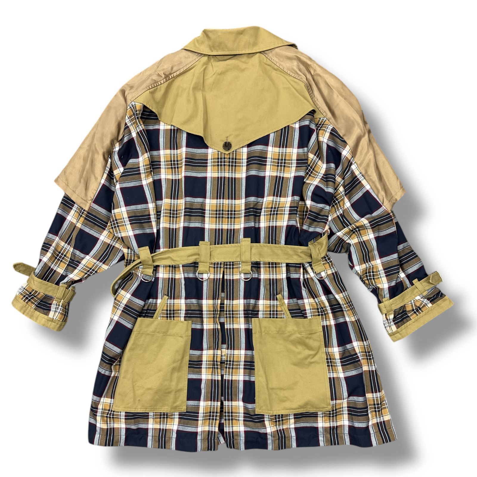 参考上代161700円 未使用品 KIDILL トレンチコート タータン