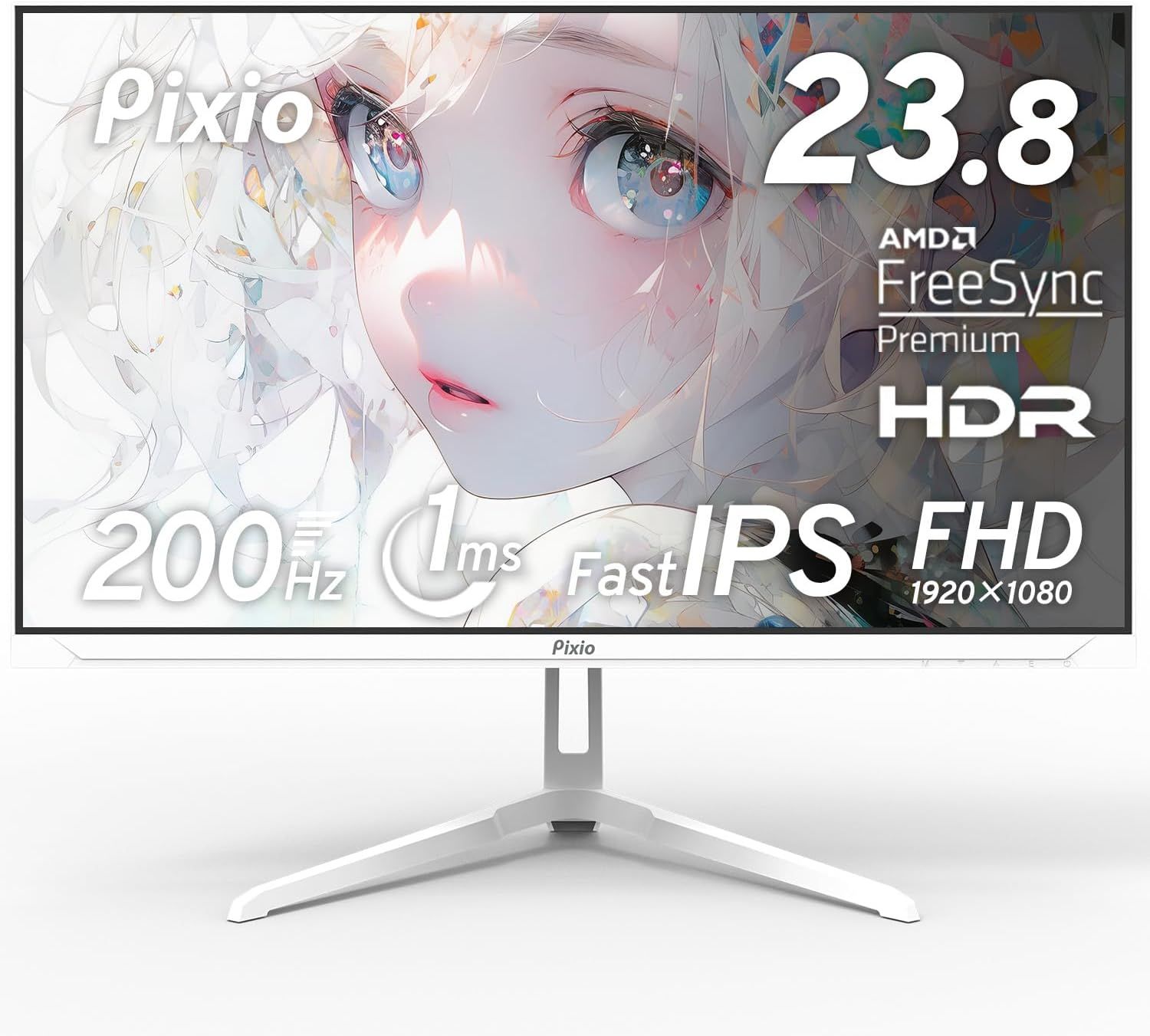 【美品】Pixio PX248 Wave White ゲーミングモニター ホワイト 23.8インチ PX248WAVEW