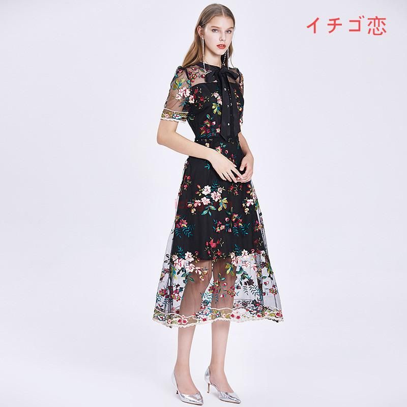 リボン 花柄