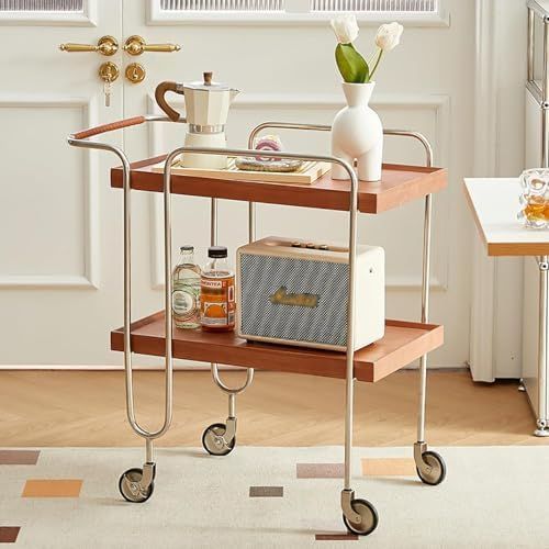 キッチンワゴン キャスター付き ワゴン 収納ワゴン 2段 ワゴン キッチンカート 収納カート ワインボドル ワインカップ収納 取っ手付き 便利に運ぶ キャスター付きワゴン 収納ラック キッチンラック トローリー ローリングカート