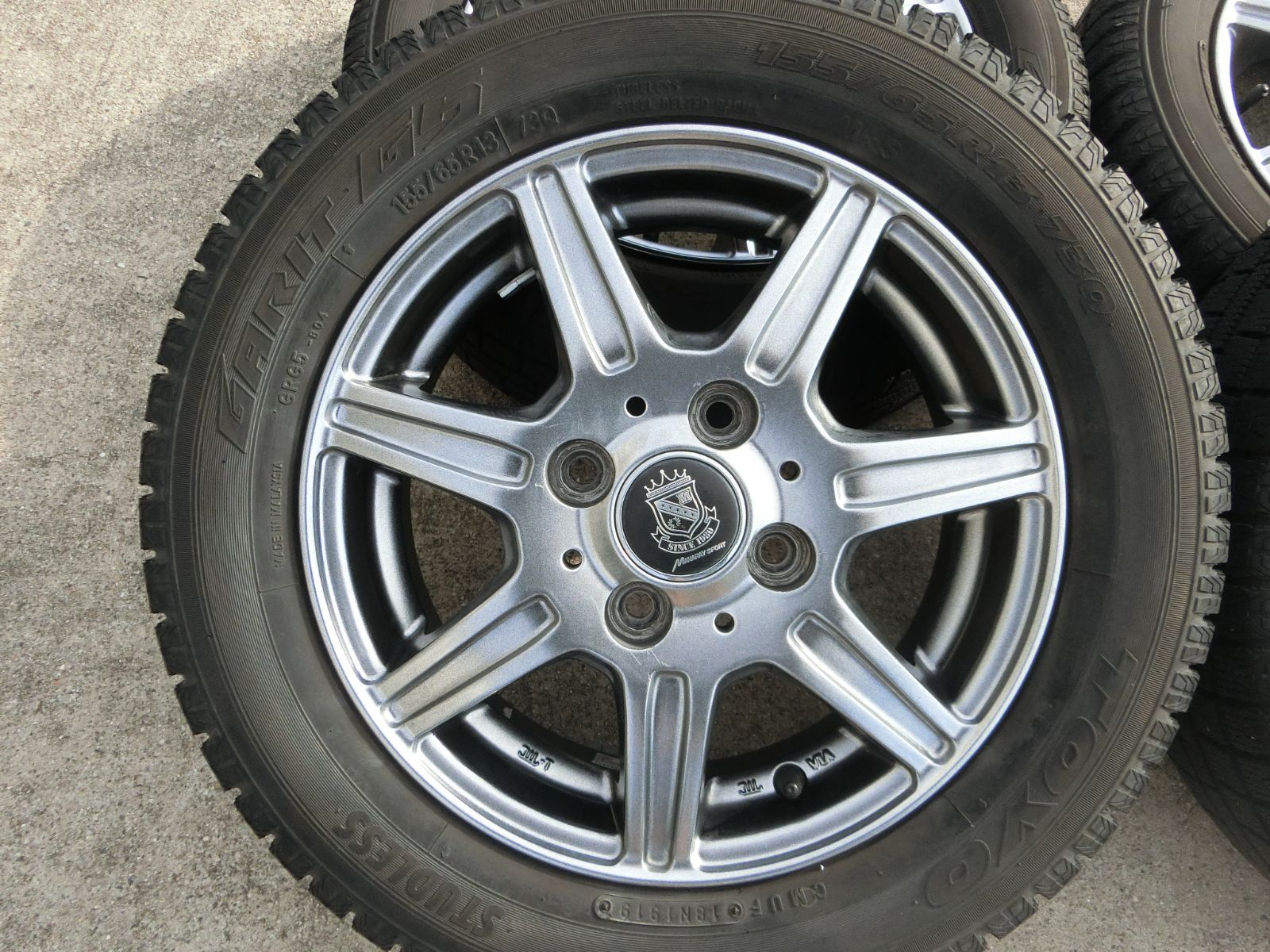 847 MANARAY SPORT 13×4.0B 42 PCD100 ハブ径 約67mm 4穴 4本セット 155 65R13 スタッドレス ネイキッド 外し