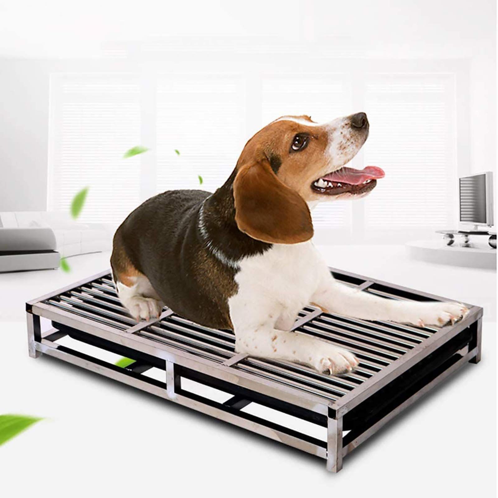 ステンレス製犬用トイレトレーニングトレイ 2層デザイン