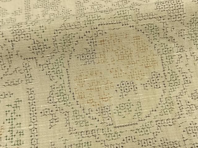 平和屋着物▽本場結城紬 重要無形文化財 単衣 110亀甲 亀甲花文 正絹