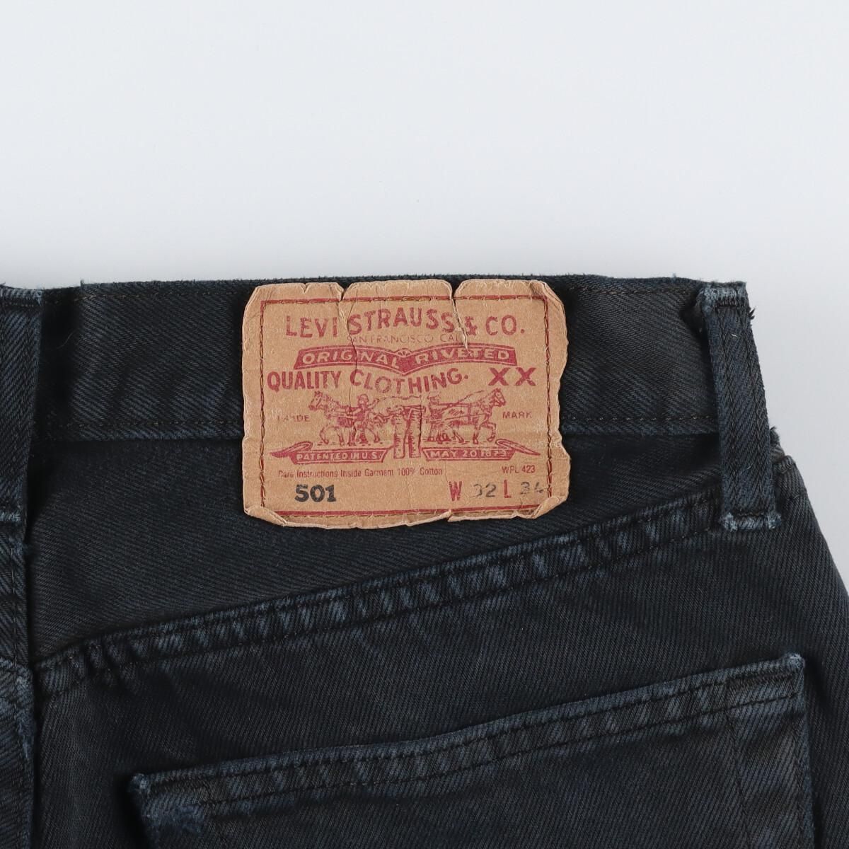 古着 90年代 リーバイス Levi's 501 ユーロモデル ブラックジーンズ 