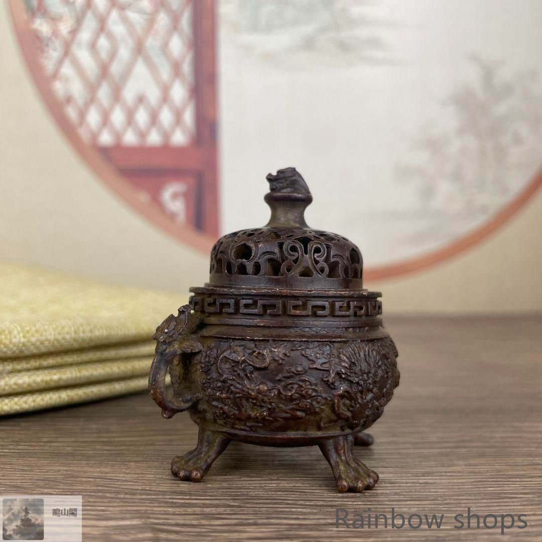 銅器 香炉 龍鳳薫香炉 盤香炉 茶道香炉 装飾品 工芸品 置物 銅器 龍鳳薫香炉 盤香炉 茶道香炉 装飾品 工芸品 置物 - メルカリ