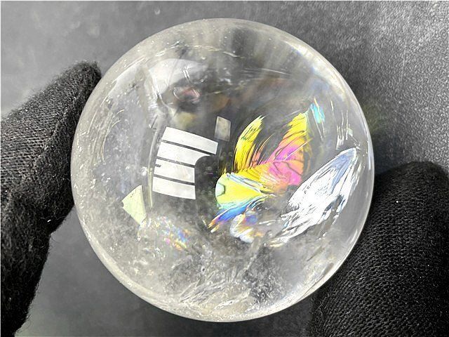 AAA級天然レインボー水晶丸玉B86B1/168B57A 【公式通販】