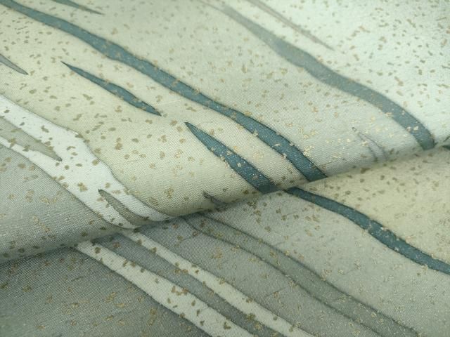 平和屋着物○全通柄袋帯 紬地 霞文 金彩 正絹 逸品 未使用 DAAS3205ps  