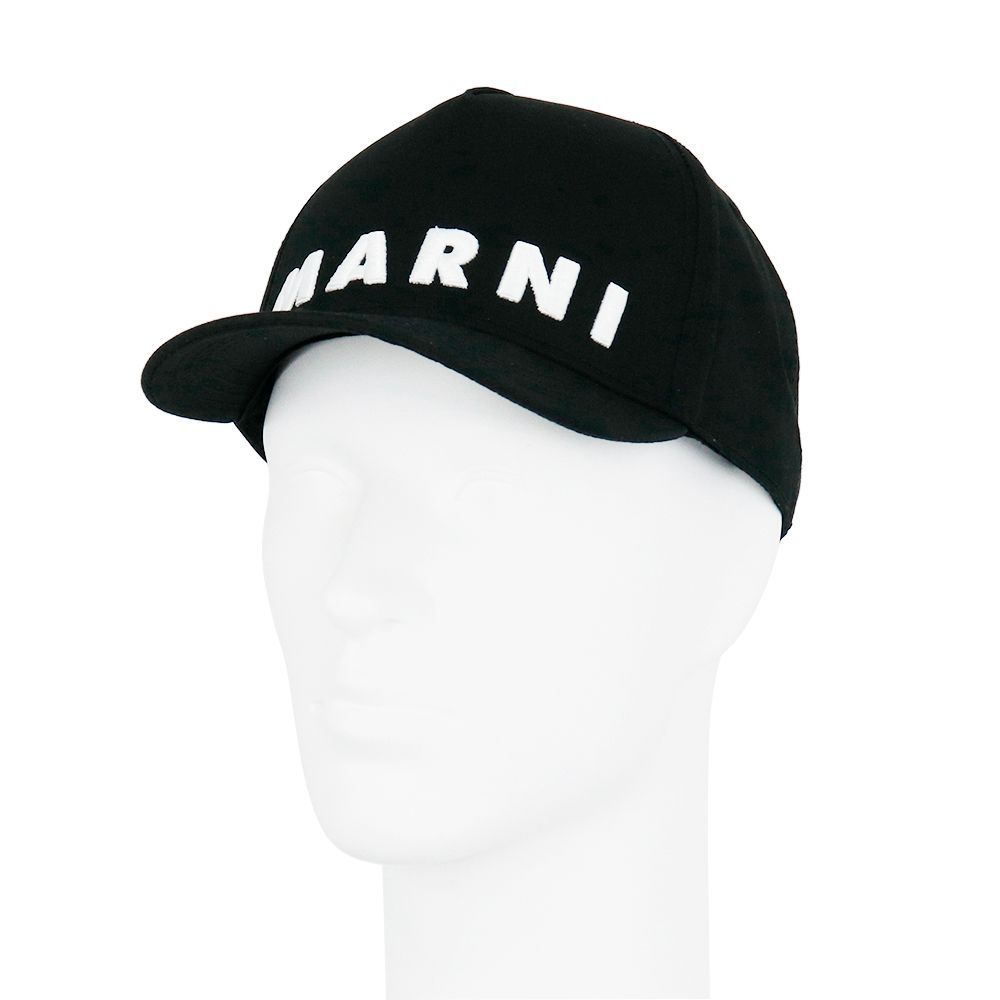 マルニ キャップ MARNI KIDS M01470 M00J2 0M900 ブラック 大人でもOK ギャバジンベースボールキャップ マルニキッズ コットン 3Dロゴ刺繍 サイズ調整