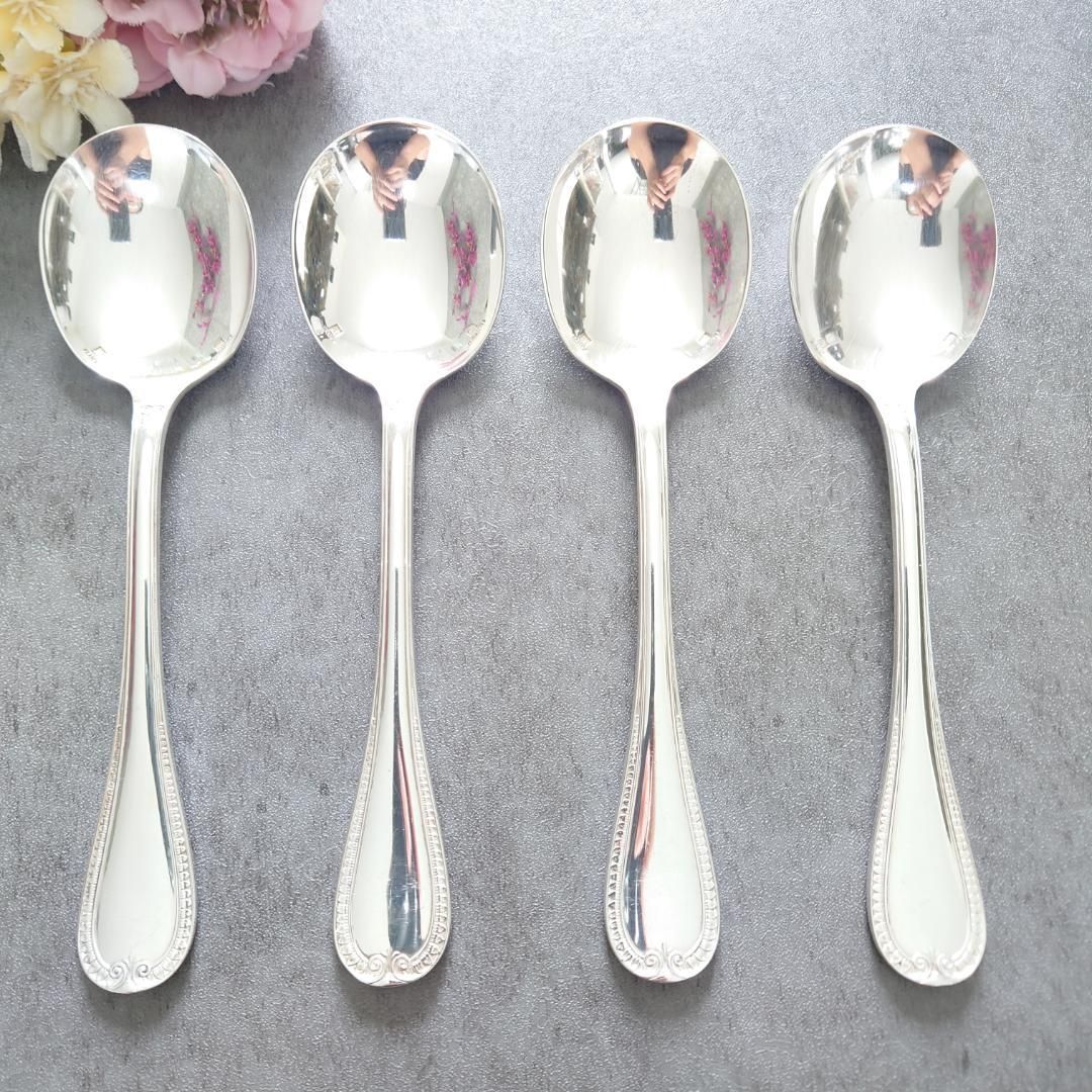 クリストフル マルメゾン コンソメスプーン 4点