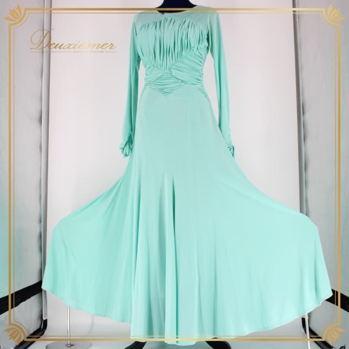 社交ダンス用ライトグリーンドレス 社交ダンス用ライトグリーンドレス