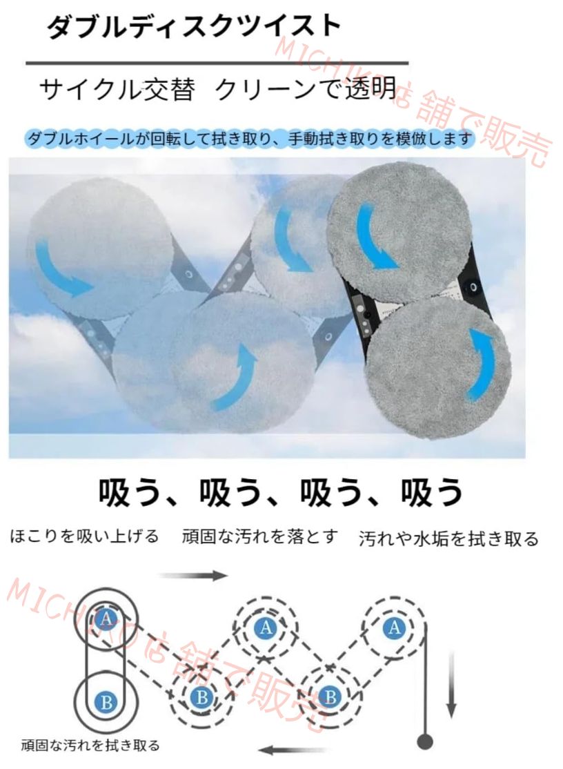 窓拭きロボット 窓掃除ロボット 落下防止 高層 屋内 屋外の高層窓用スマート窓掃除機 ワンタッチ ガラスクリーニング WWW_SKLAD-KIRPICHA_RU