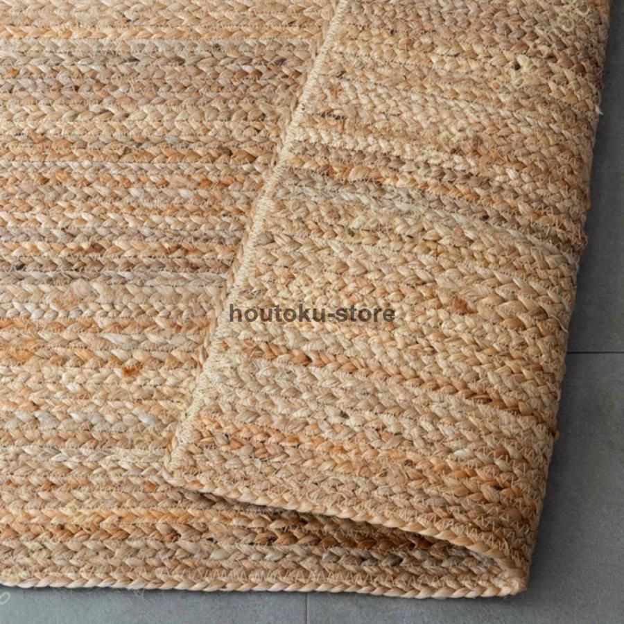 【ニラ】手織りジュートラグ ベージュ 240x240cm 正方形 手織りジュートラグ ベージュ 240x240cm 正方形
