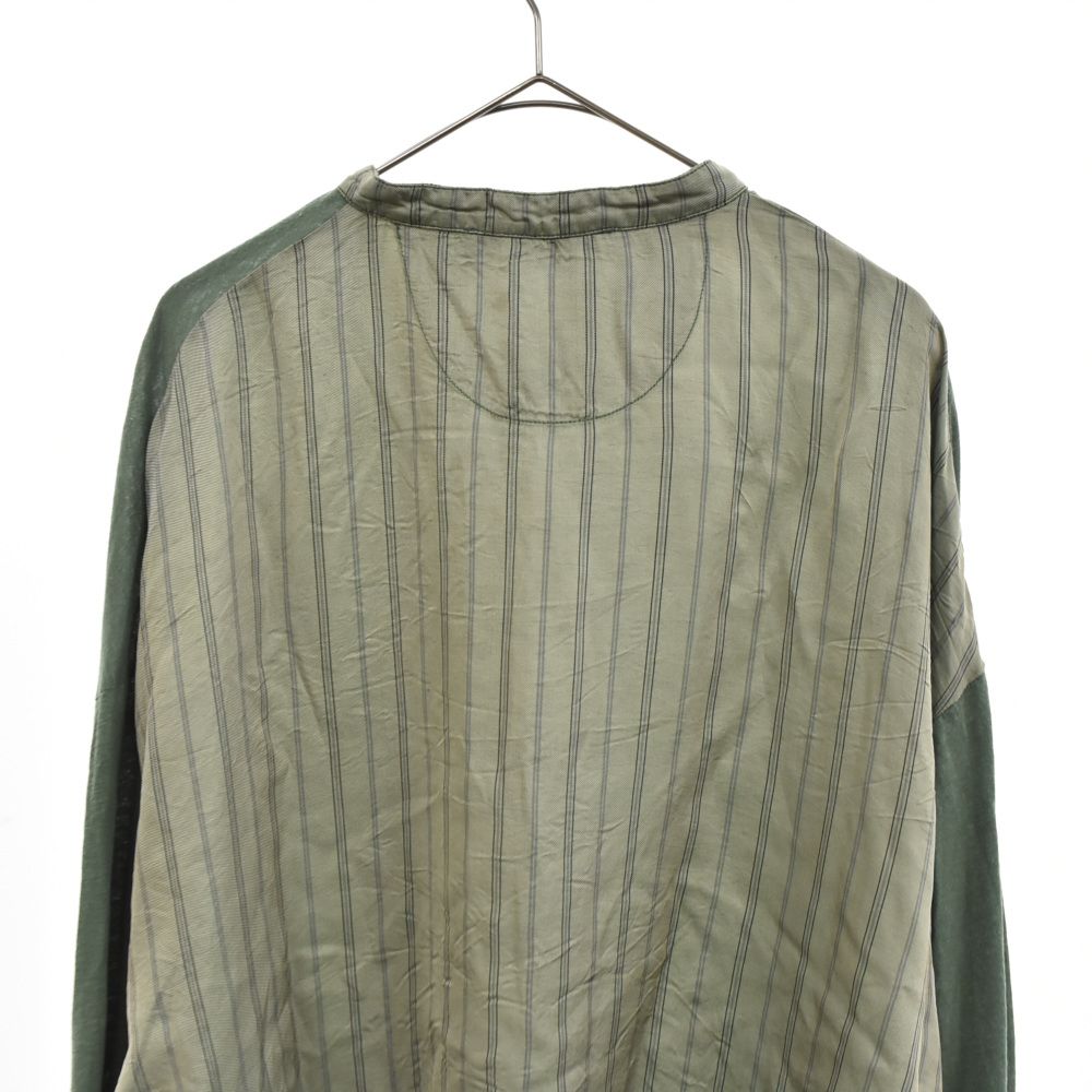 Acne Studios (アクネ スティディオス) HENLEY NECK DOCKING L/S T-SHIRTS  FN-MN-TSHI000360 ヘンリーネック ドッキング Tシャツ 長袖カットソー グリーン