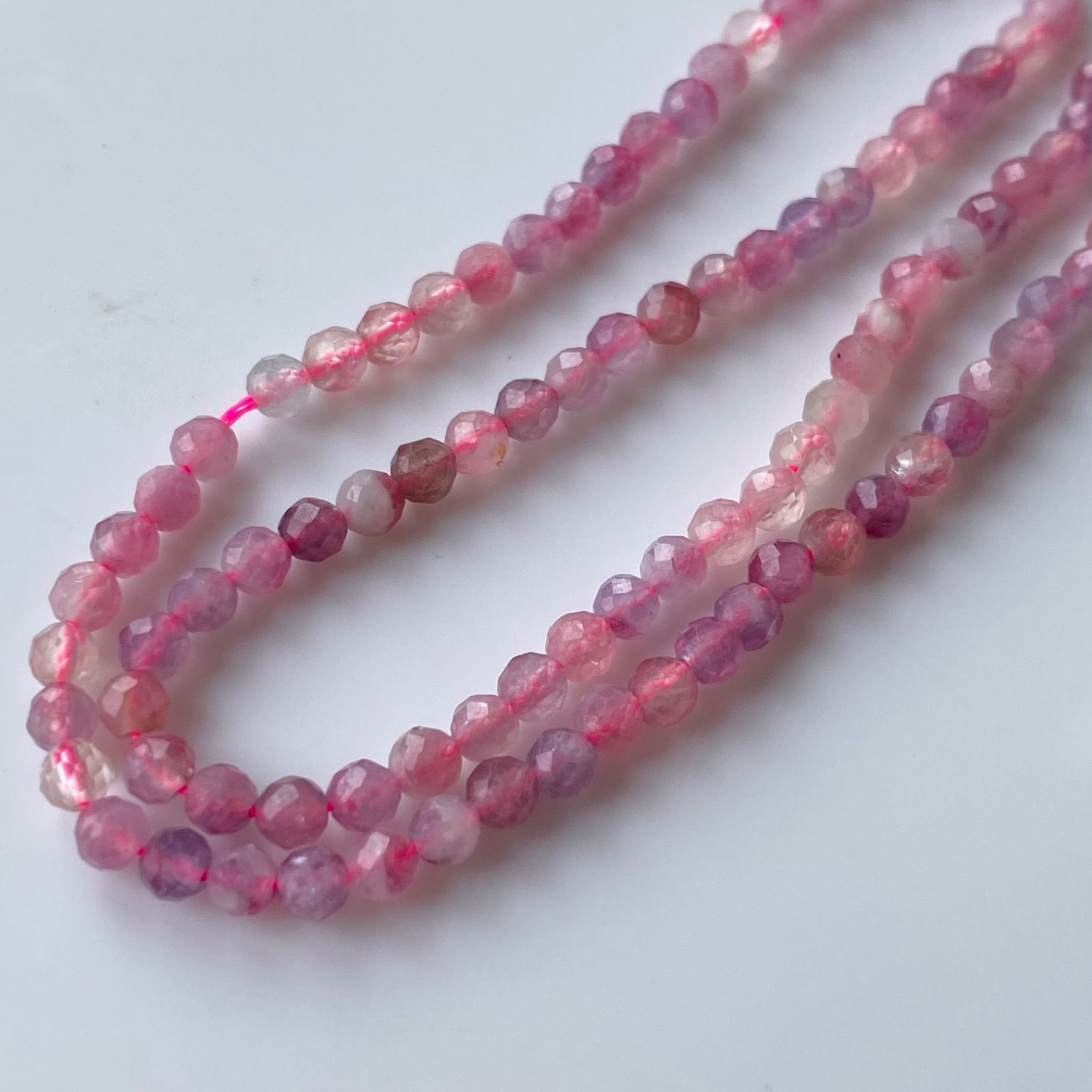 no.401＊ピンクトルマリンシリカ、ラウンドカット、3mm メルカリ
