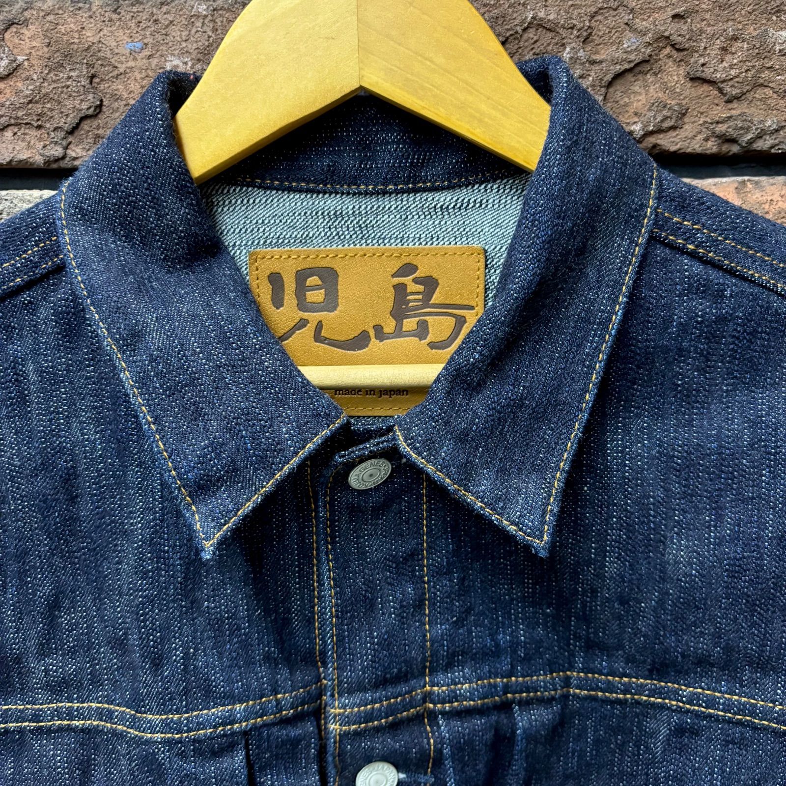 【未使用】児島ジーンズ　2ndジャケット　セルビッチデニム　W32 セットアップ 児島ジーンズ 19ozスラブセルビッチ デニムジャケット 2ndタイプ