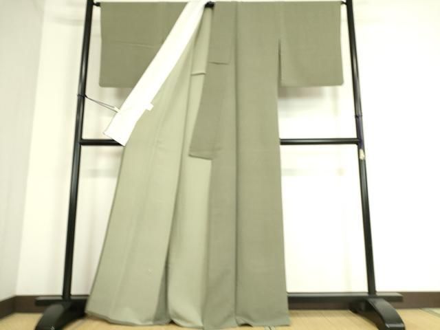 平和屋着物▽江戸小紋 単衣 万筋 藍媚茶色×千歳茶色