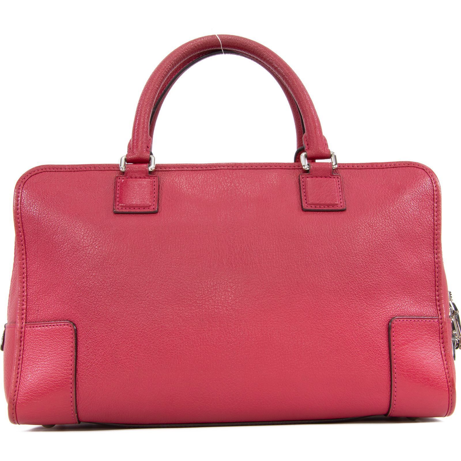 ロエベ アマソナ36 ボストンバッグ ハンドバッグ レザー アナグラム 紫