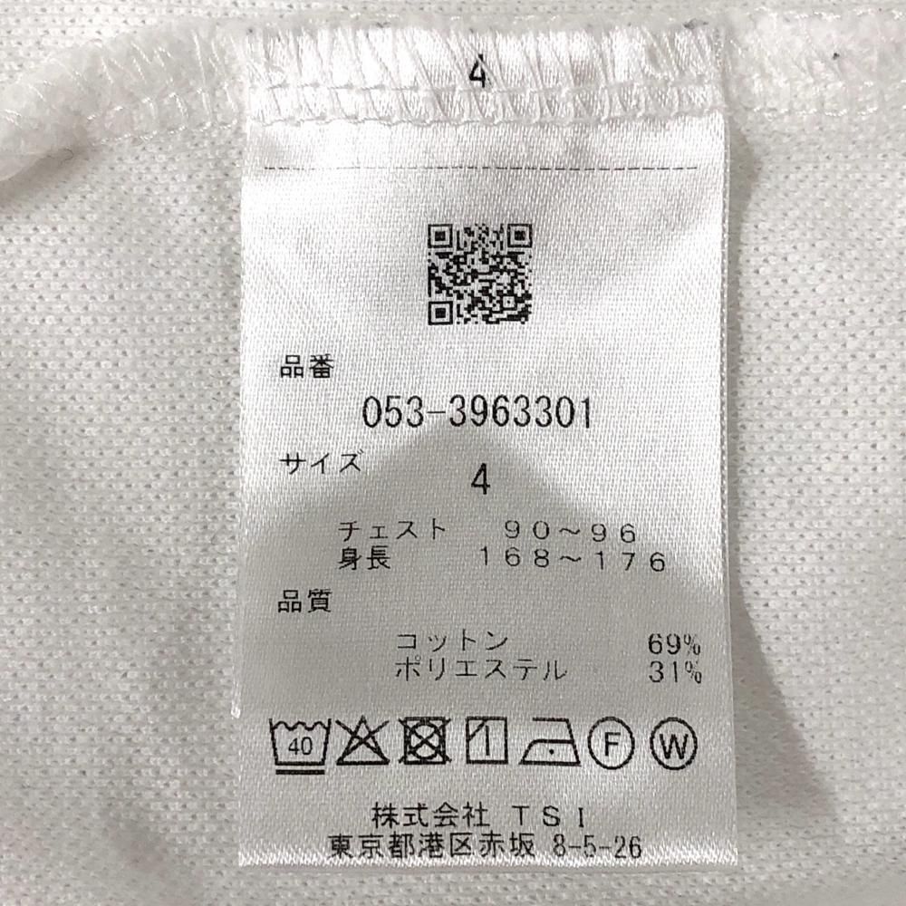 美品】パーリーゲイツ Tシャツ 白 ロゴネイビー メンズ 4(M