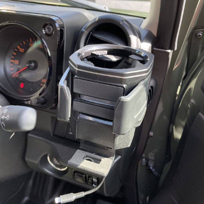 スズキ ジムニー JB64 JB74 ドリンクホルダー＆スマホホルダー 一体型 カップホルダー 運転席 助手席対応 ABS製 改装内装パーツ