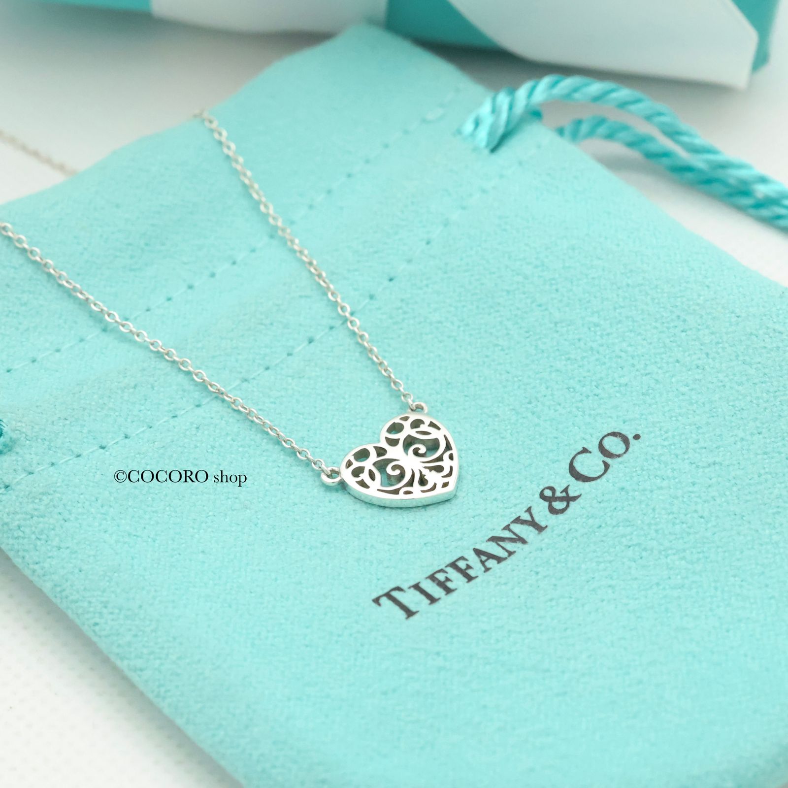 ティファニー エンチャント ハート ネックレス AG925 美品】ティファニー TIFFANY&Co. エンチャント ハート ネックレス